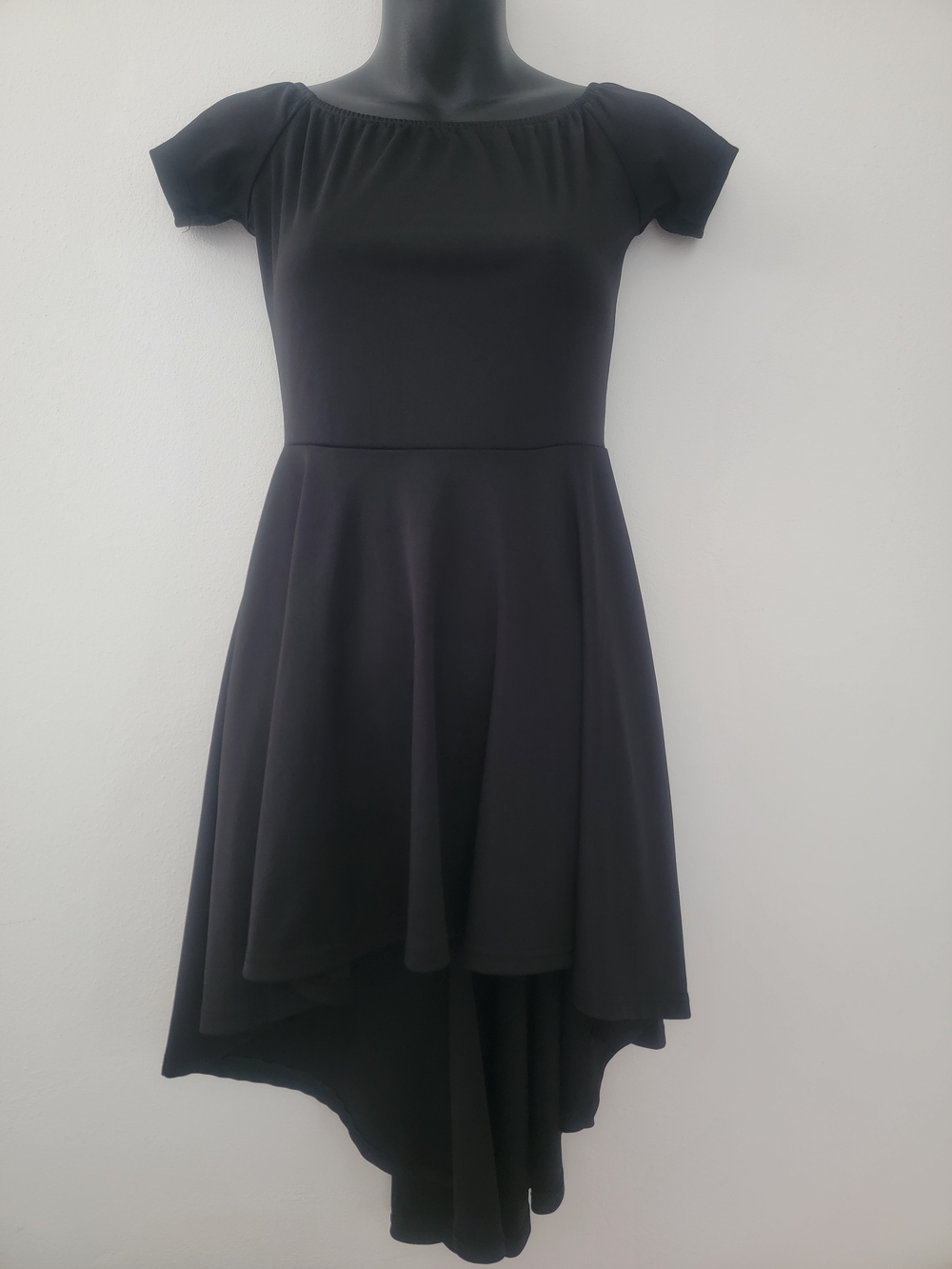 Classic Black High-Low Fit & Flare Dress